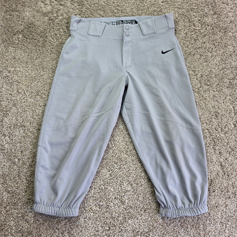 Nike Baseball Pants Mens Medium Gray Outdoor Casual Athletic Swoosh 747224-052